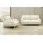 Fauteuil 1 place, en cuir LUXE italien MARINI, écru