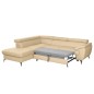 Canapé d'angle convertible en cuir italien de luxe 5/6 places FINLANDE avec coffre, beige, angle gauche
