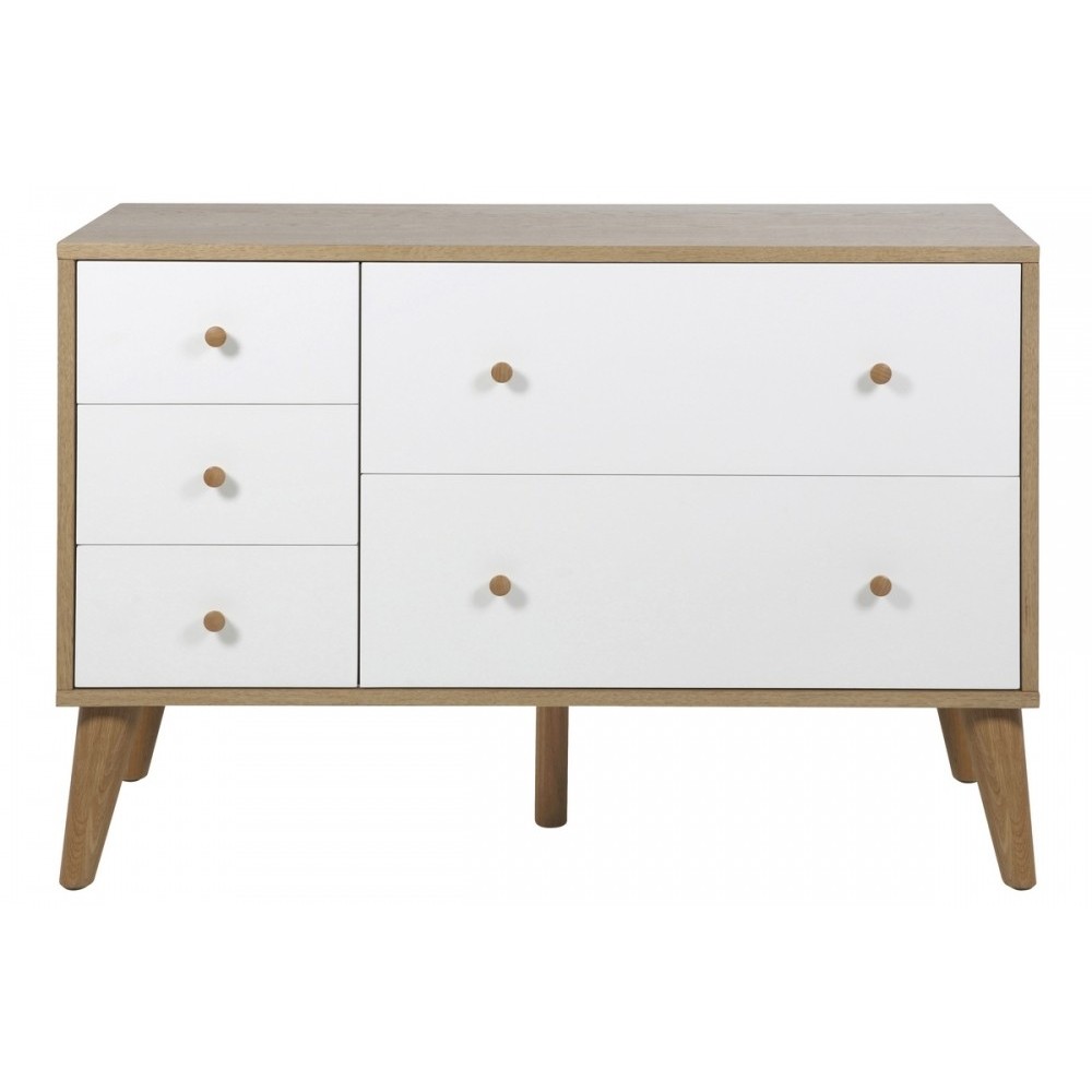 Bahut tendance en chêne grande qualité, OLINA, Blanc