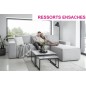Canapé d'angle convertible - SIDNEY VELOURS - en velours Luxe - 5/6 places, gris clair, angle droit (vu de face)