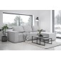 Canapé d'angle convertible - SIDNEY VELOURS - en velours Luxe - 5/6 places, gris clair, angle droit (vu de face)