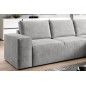 Canapé d'angle convertible - SIDNEY VELOURS - en velours Luxe - 5/6 places, gris clair, angle droit (vu de face)