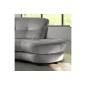 Canapé en velours luxe 5/6 places BRENNER gris clair, côté accoudoir gauche