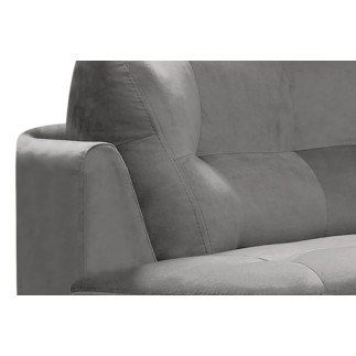 Canapé en velours luxe 5/6 places BRENNER gris clair, côté accoudoir gauche