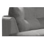 Canapé en velours luxe 5/6 places BRENNER gris clair, côté accoudoir gauche