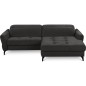 Canapé d'angle convertible en tissu luxe 5 places, MANCINI, coffre, noir, angle droit Canapé d'angle convertible en tissu luxe 5 places, MANCINI, coffre, noir, angle droit