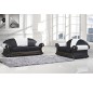 Ensemble composé d'un canapé 3 places et un canapé 2 places en cuir LUXE italien BRISTOL, noir et blanc, total de la commande 29
