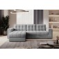 Canapé d'angle convertible, BLENDO en velours Luxe gris, 4 places, angle gauche (vu de face), Gris clair