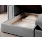 Canapé d'angle convertible, BLENDO en velours Luxe gris, 4 places, angle gauche (vu de face), Gris clair