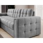 Canapé d'angle convertible, BLENDO en velours Luxe gris, 4 places, angle gauche (vu de face), Gris clair