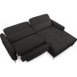 Canapé d'angle convertible en tissu luxe 5 places, MANCINI, coffre, noir, angle droit Canapé d'angle convertible en tissu luxe 5 places, MANCINI, coffre, noir, angle droit