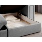 Canapé d'angle convertible, BLENDO - en velours Luxe gris, 4 places, angle droit (vu de face), Gris clair