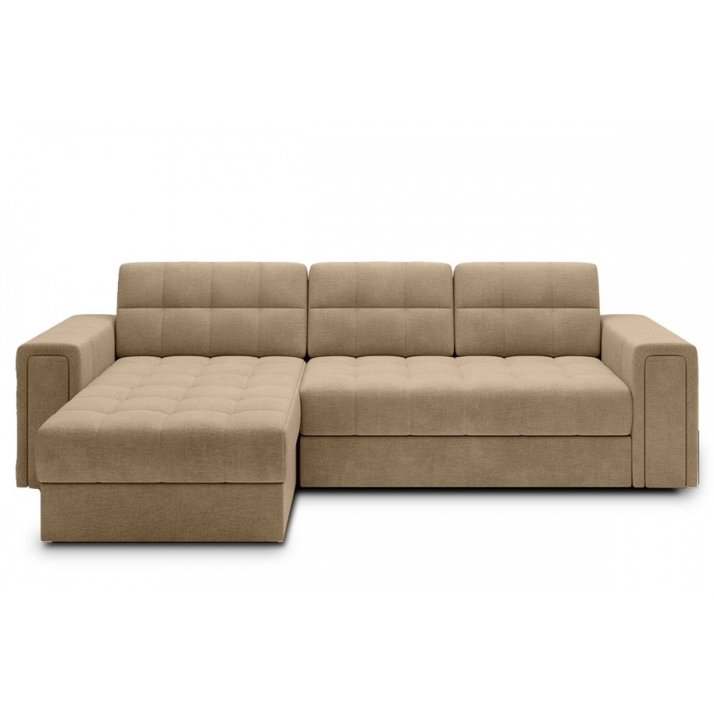 Canapé d'angle convertible, BLENDO en velours Luxe marron, 4 places, angle gauche (vu de face) Canapé d'angle convertible, BLENDO en velours Luxe marron, 4 places, angle gauche (vu de face)