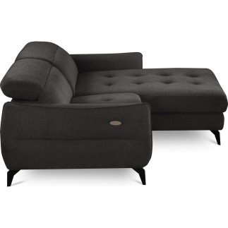 Canapé d'angle convertible en tissu luxe 5 places