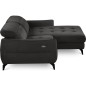 Canapé d'angle convertible en tissu luxe 5 places, MANCINI, coffre, noir, angle droit Canapé d'angle convertible en tissu luxe 5 places, MANCINI, coffre, noir, angle droit