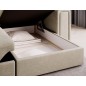Canapé d'angle convertible, BLENDO - en velours Luxe beige clair, 4 places, angle droit (vu de face) Canapé d'angle convertible, BLENDO - en velours Luxe beige clair, 4 places, angle droit (vu de face)