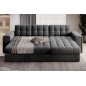 Canapé d'angle convertible, BLENDO - en velours Luxe gris foncé, 4 places, angle droit (vu de face) Canapé d'angle convertible, BLENDO - en velours Luxe gris foncé, 4 places, angle droit (vu de face)