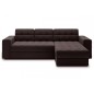 Canapé d'angle convertible, BLENDO - en velours Luxe chocolat, 4 places, angle droit (vu de face) Canapé d'angle convertible, BLENDO - en velours Luxe chocolat, 4 places, angle droit (vu de face)