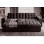 Canapé d'angle convertible, BLENDO - en velours Luxe chocolat, 4 places, angle droit (vu de face) Canapé d'angle convertible, BLENDO - en velours Luxe chocolat, 4 places, angle droit (vu de face)