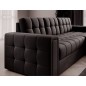 Canapé d'angle convertible, BLENDO - en velours Luxe chocolat, 4 places, angle droit (vu de face) Canapé d'angle convertible, BLENDO - en velours Luxe chocolat, 4 places, angle droit (vu de face)