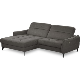 Canapé d'angle convertible en tissu luxe 5 places