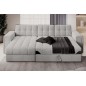 Canapé d'angle convertible, BLENDO en tissu bouclette Luxe - gris, 4 places, angle gauche (vu de face), Gris clair Canapé d'angle convertible, BLENDO en tissu bouclette Luxe - gris, 4 places, angle gauche (vu de face), Gris clair
