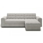 Canapé d'angle convertible, BLENDO en tissu bouclette Luxe gris clair, 4 places, angle droit (vu de face) Canapé d'angle convertible, BLENDO en tissu bouclette Luxe gris clair, 4 places, angle droit (vu de face)