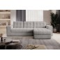 Canapé d'angle convertible, BLENDO en tissu bouclette Luxe gris clair, 4 places, angle droit (vu de face) Canapé d'angle convertible, BLENDO en tissu bouclette Luxe gris clair, 4 places, angle droit (vu de face)