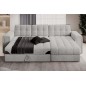 Canapé d'angle convertible, BLENDO en tissu bouclette Luxe gris clair, 4 places, angle droit (vu de face) Canapé d'angle convertible, BLENDO en tissu bouclette Luxe gris clair, 4 places, angle droit (vu de face)