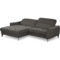 Canapé d'angle convertible en tissu luxe 5 places, MANCINI, coffre, gris foncé, angle gauche Canapé d'angle convertible en tissu luxe 5 places, MANCINI, coffre, gris foncé, angle gauche