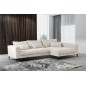 Canapé d'angle en velours cotelé Luxe ivoire BERLINO, 5 places, angle droit (vu de face) Canapé d'angle en velours cotelé Luxe ivoire BERLINO, 5 places, angle droit (vu de face)