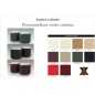 Ensemble de 2 poufs rond en cuir, couleurs personnalisées
