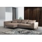 Canapé d'angle en velours cotelé Luxe - marron, BERLINO, 5 places, angle gauche (vu de face) Canapé d'angle en velours cotelé Luxe - marron, BERLINO, 5 places, angle gauche (vu de face)