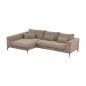 Canapé d'angle en velours cotelé Luxe - marron, BERLINO, 5 places, angle gauche (vu de face) Canapé d'angle en velours cotelé Luxe - marron, BERLINO, 5 places, angle gauche (vu de face)