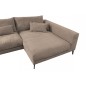 Canapé d'angle en velours cotelé Luxe marron BERLINO, 5 places, angle droit (vu de face)