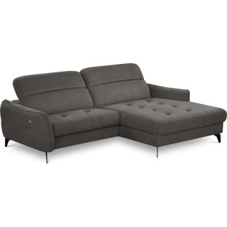 Canapé d'angle convertible en tissu luxe 5 places