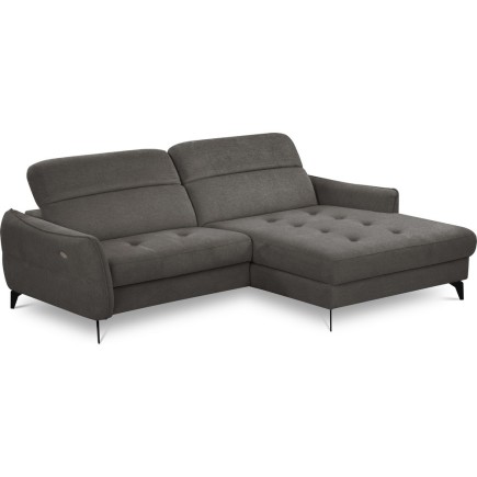 Canapé d'angle convertible en tissu luxe 5 places