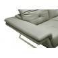 Canapé d'angle en cuir italien 5 places MODERNI, gris clair, angle droit