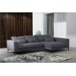 Canapé d'angle en velours cotelé Luxe gris foncé BERLINO, 5 places, angle droit (vu de face) Canapé d'angle en velours cotelé Luxe gris foncé BERLINO, 5 places, angle droit (vu de face)