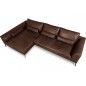 Canapé d'angle BERRY 100% TOUT cuir italien de prestige, marron, angle gauche, Chocolat, 5 places