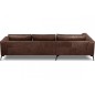 Canapé d'angle BERRY 100% TOUT cuir italien de prestige, marron, angle gauche, Chocolat, 5 places
