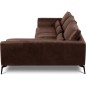 Canapé d'angle BERRY 100% TOUT cuir italien de prestige, marron, angle gauche, Chocolat, 5 places