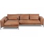 Canapé d'angle BERRY 100% TOUT cuir italien de prestige, marron, angle gauche, 5 places