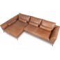 Canapé d'angle BERRY 100% TOUT cuir italien de prestige, marron, angle gauche, 5 places