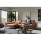 Canapé d'angle BERRY 100% TOUT cuir italien de prestige, marron, angle gauche, 5 places