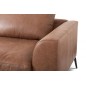 Canapé d'angle BERRY 100% TOUT cuir italien de prestige, marron, angle gauche, 5 places