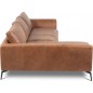 Canapé d'angle BERRY 100% TOUT cuir italien de prestige, marron, angle gauche, 5 places