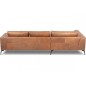 Canapé d'angle BERRY 100% TOUT cuir italien de prestige, marron, angle gauche, 5 places