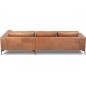 Canapé d'angle BERRY en 100% TOUT cuir italien de prestige, marron, angle droit, 5 places