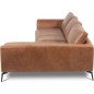 Canapé d'angle BERRY en 100% TOUT cuir italien de prestige, marron, angle droit, 5 places